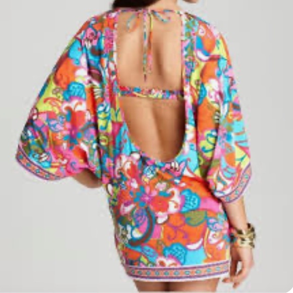 NWOT Trina Turk 'Fiji Flower' Swim Cover-Up Tunic Dress - Picture 2 of 13